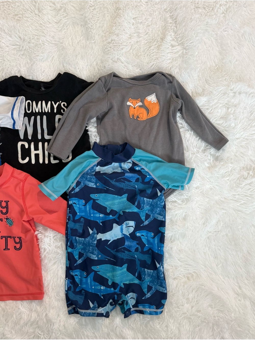 Bundle 5 Pcs Clothes Baby Boy 6-9 Months Carter's Wonder Nation Rash Guard Body - Picture 3 of 5